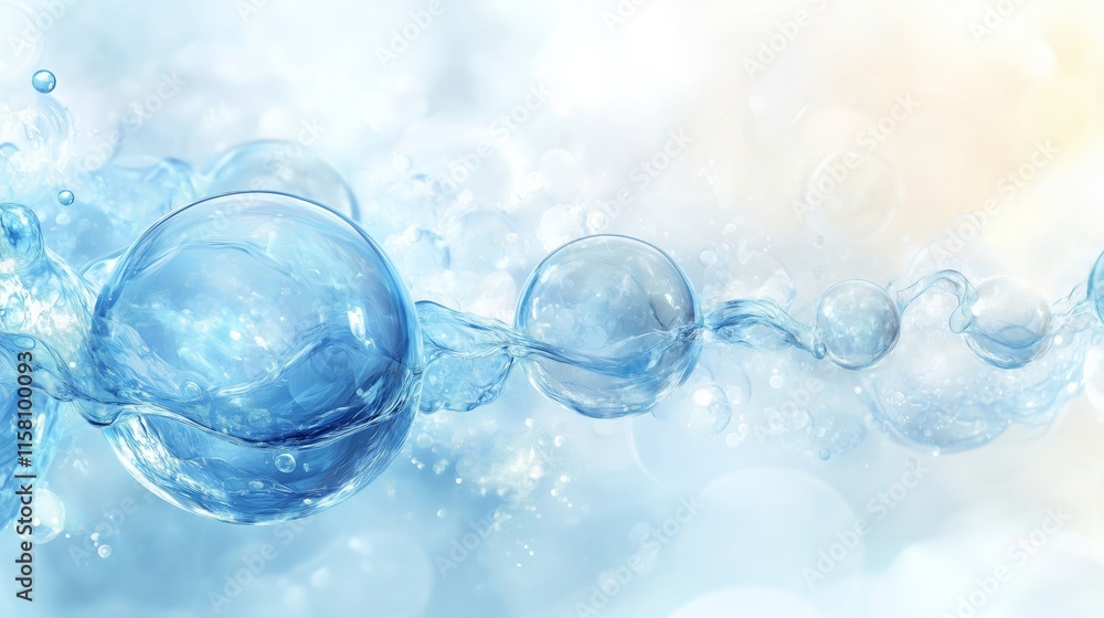 Serene Image of Bubbles in Clear Flowing Blue Water Serene Image of Bubbles in Clear Flowing Blue Water