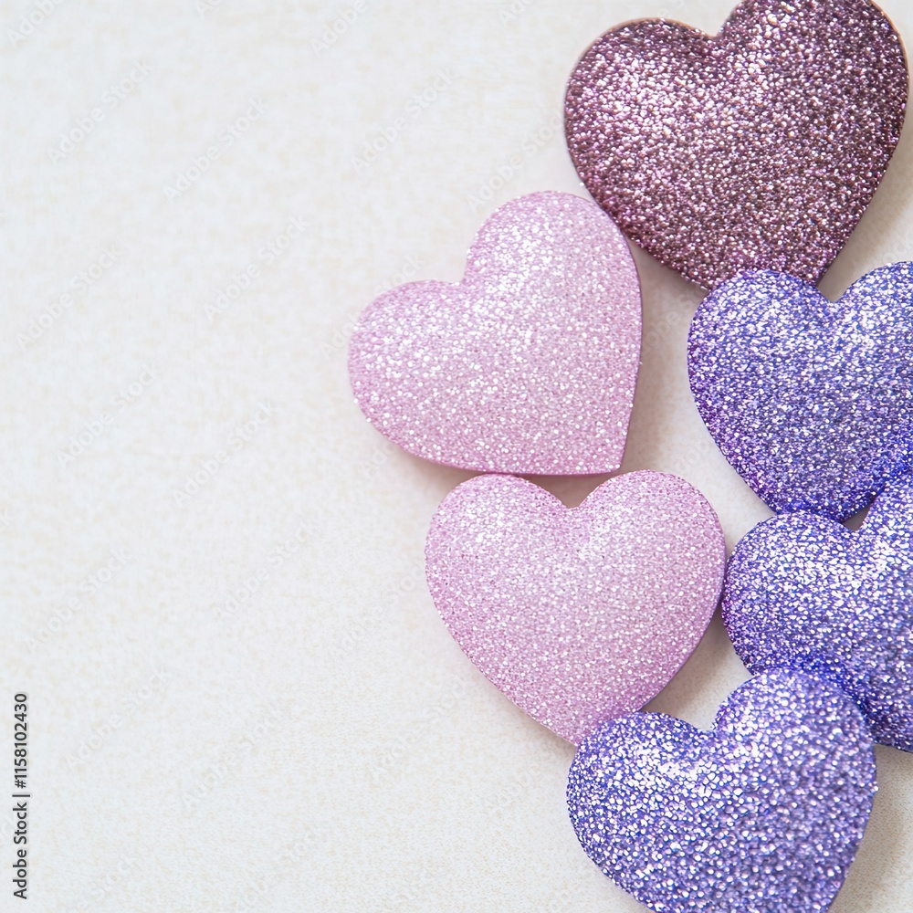 Obraz premium Glitter Hearts Valentine's Day