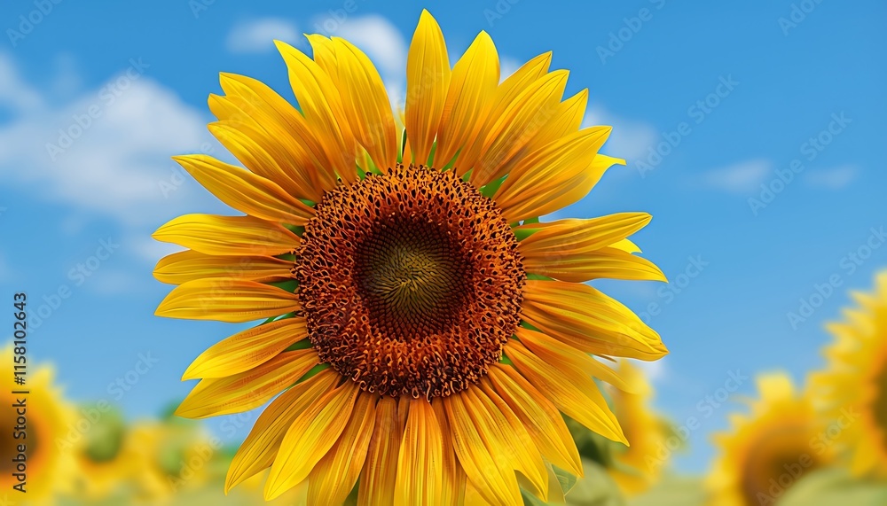 Obraz premium sunflower with blue sky background