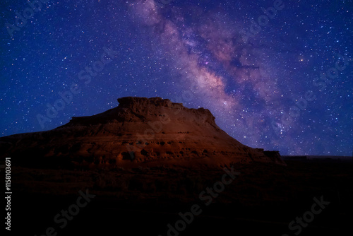 Milky Way Over Mountain, Beautiful night space landscape	

