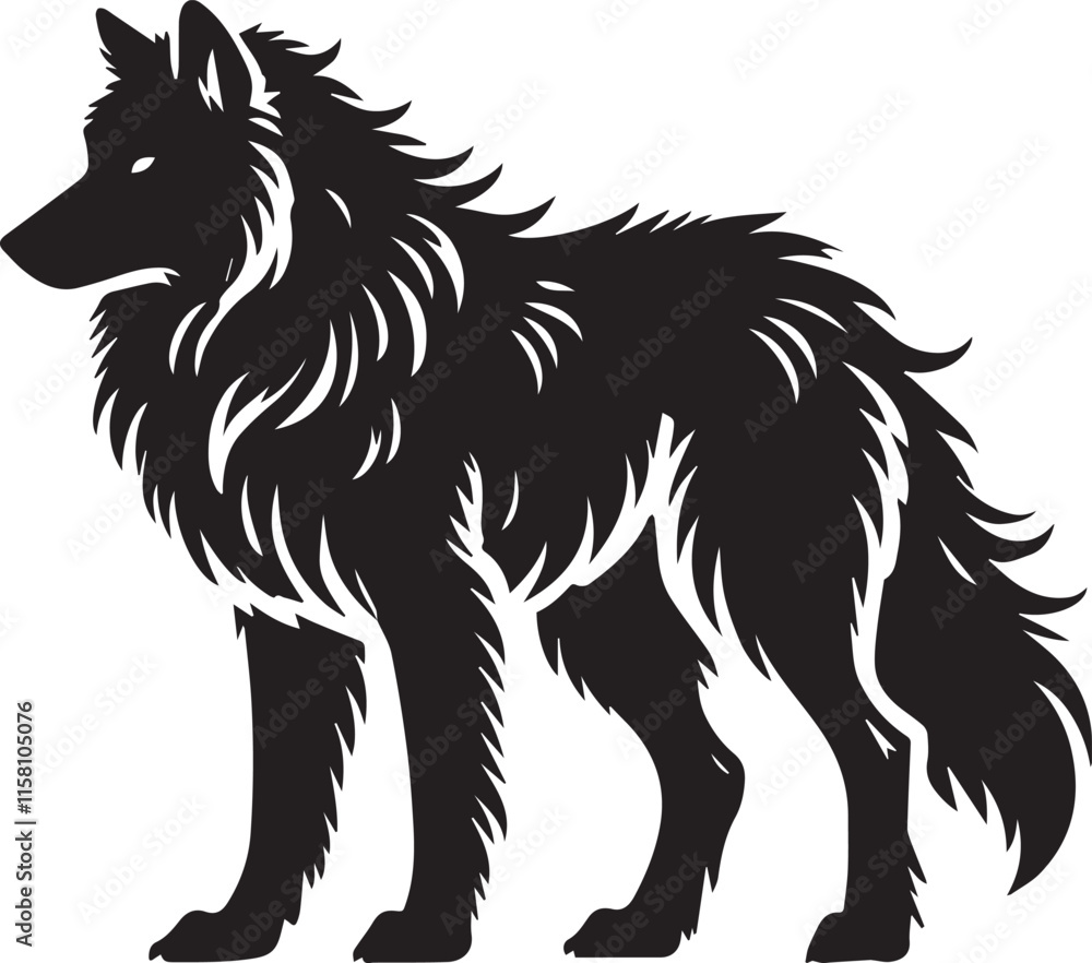 Obraz premium Black and white wolf
