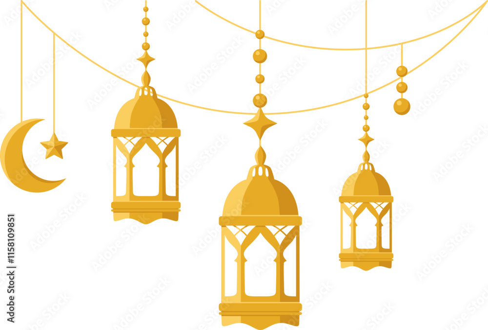 Obraz premium Ramadan Islamic Lantern Illustration