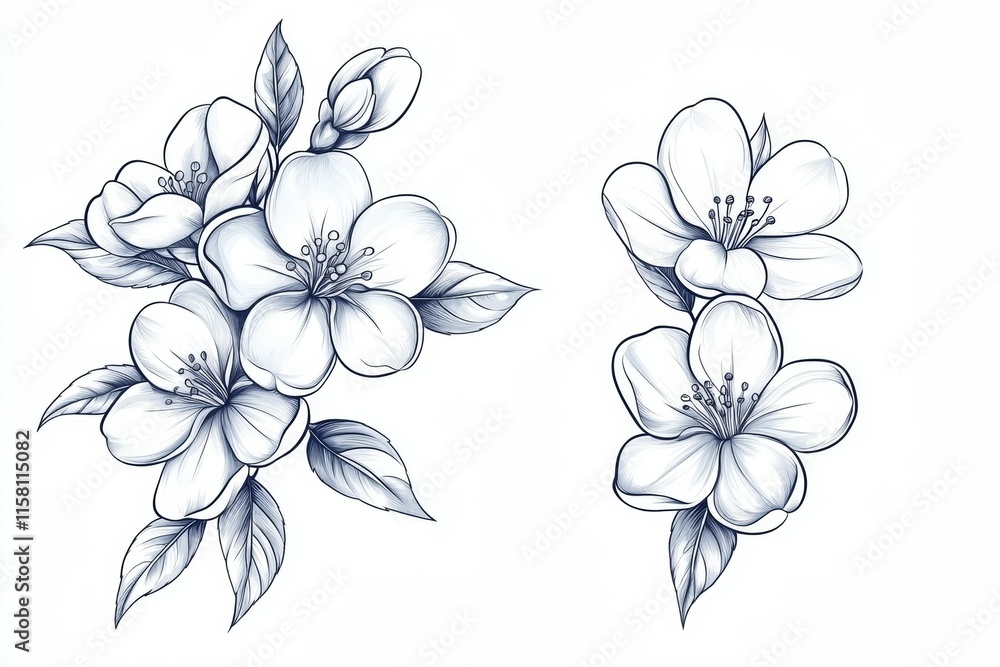 The flowers are white and have a delicate appearance The flowers are white and have a delicate appearance