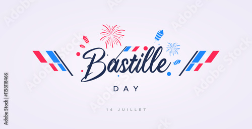 commemorate bastille day in france on july 14. french revolution day. celebration of big day party for french people photo