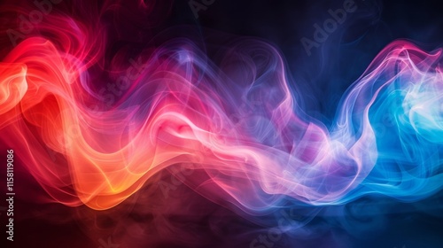 Wallpaper Mural Abstract colorful smoke swirls on black background. Torontodigital.ca