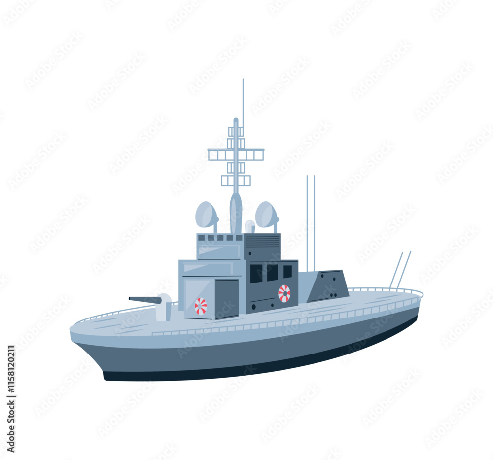 Obraz premium navy warship vector