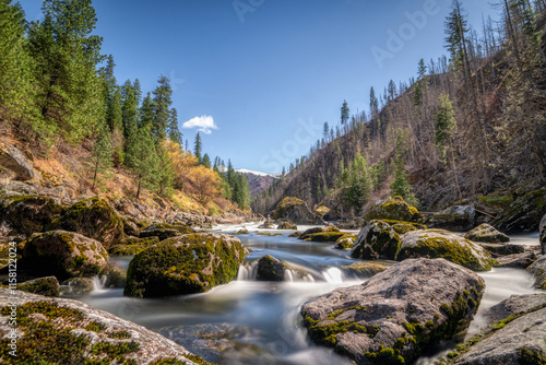 Selway Falls River in the mountains of Idaho  photo