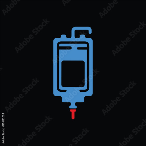 IV drip bag medical illustration