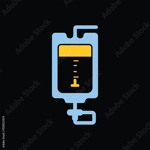 IV drip bag medical illustration
