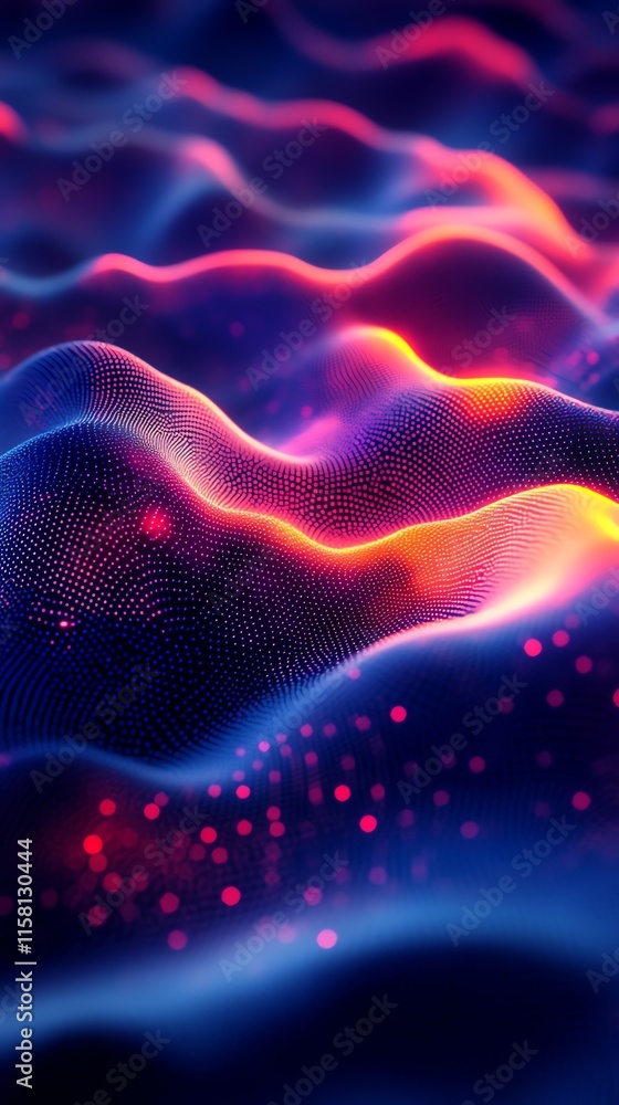 Fototapeta premium Abstract waves of color and light create a dynamic, fluid visual effect.