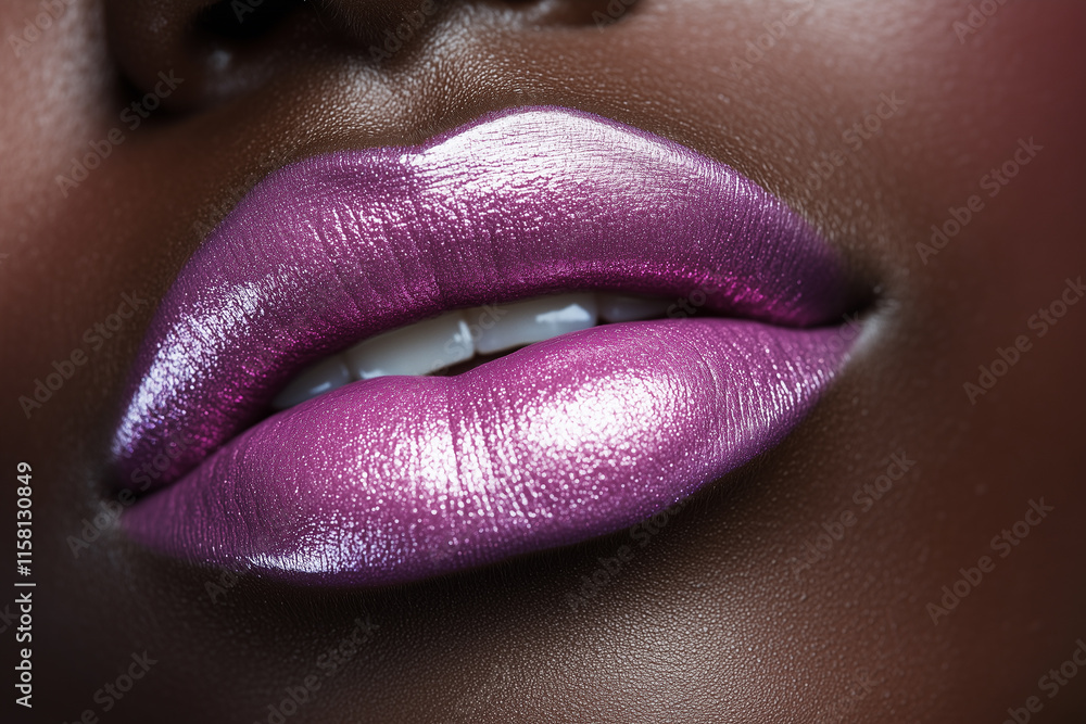 Close up photo of beautiful pink woman's lip. Generative Ai. Close up photo of beautiful pink woman's lip. Generative Ai.