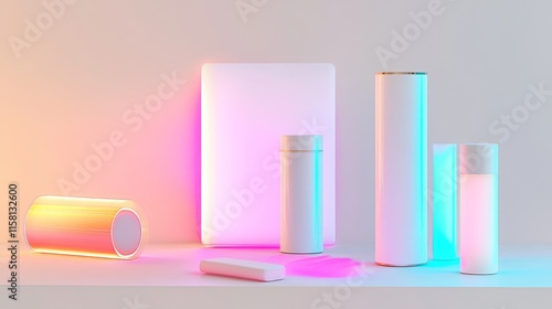 Wallpaper Mural Colorful geometric shapes with soft lighting. Torontodigital.ca