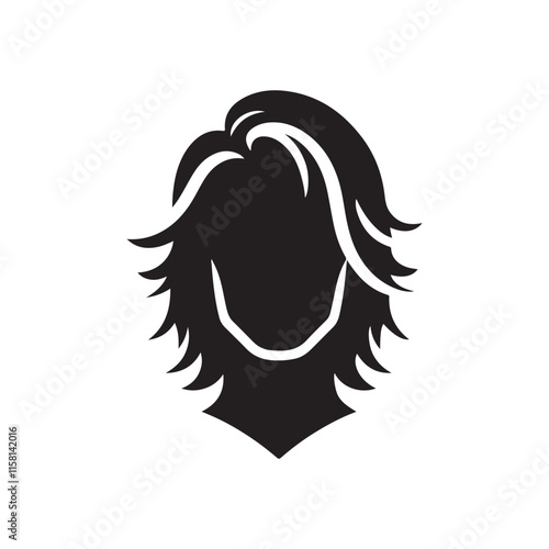 silhouette of a man with long hair