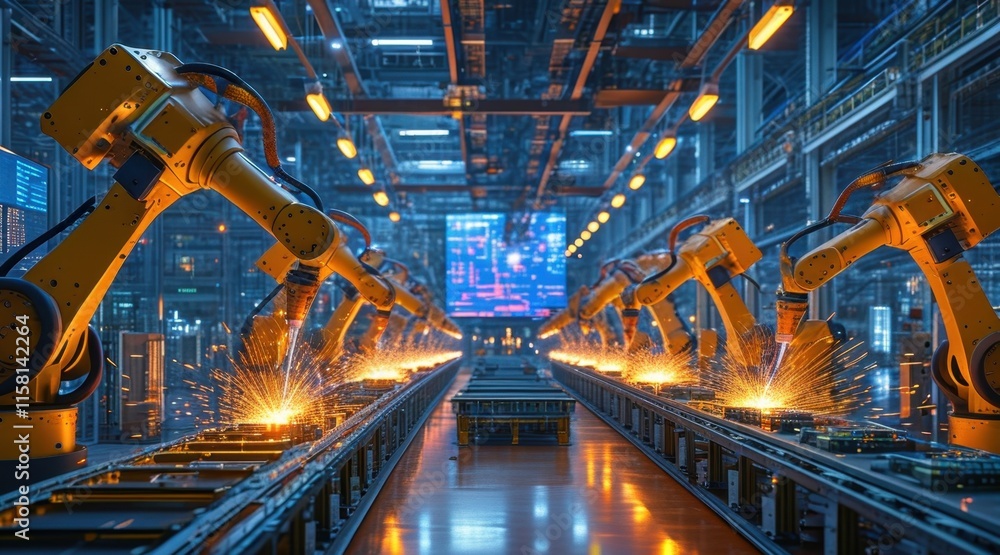 Obraz premium The Future of Industry: A High-Tech Manufacturing Revolution .