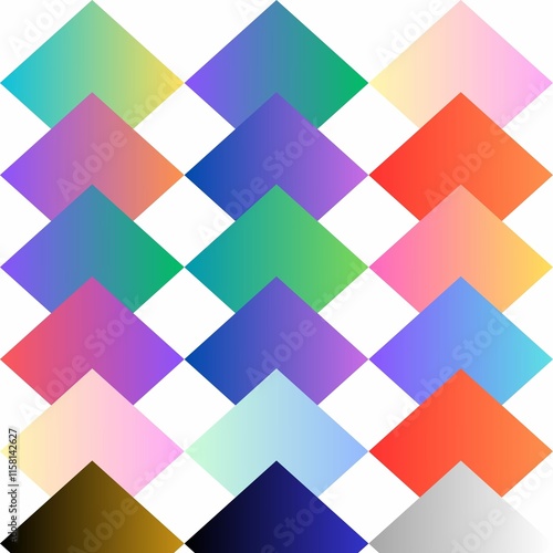 vibrant and dynamic abstract pattern composed of a repeating grid of colorful diamonds. Each diamond features a unique gradient color, creating a visually engaging and mesmerizing effect