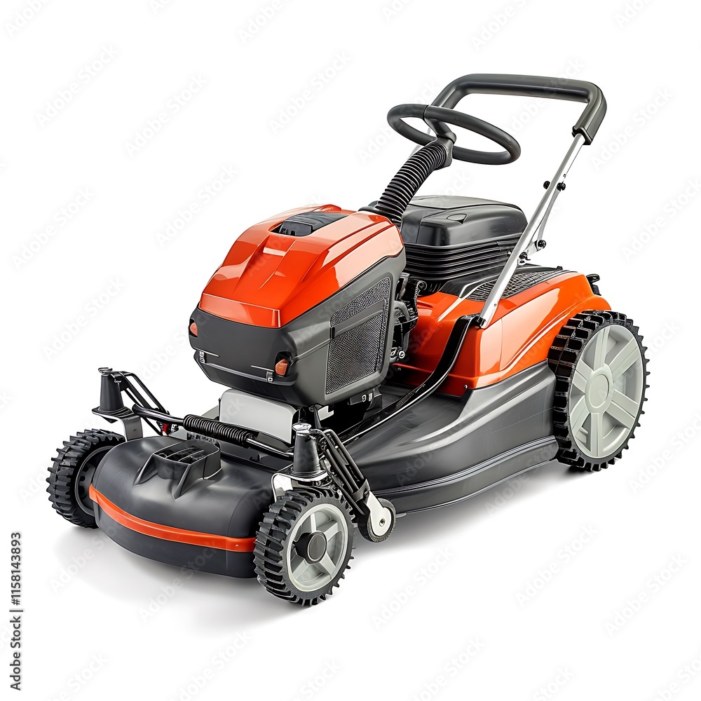 Obraz premium Lawn mower on white background.