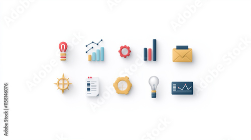 Business Icons: Flat, color...