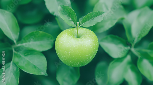 Green Apple on the Branch 