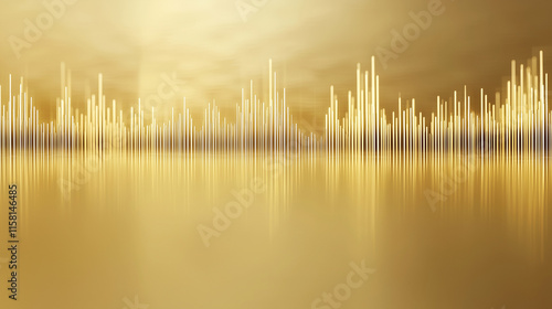 Golden Cityscape: A surreal...