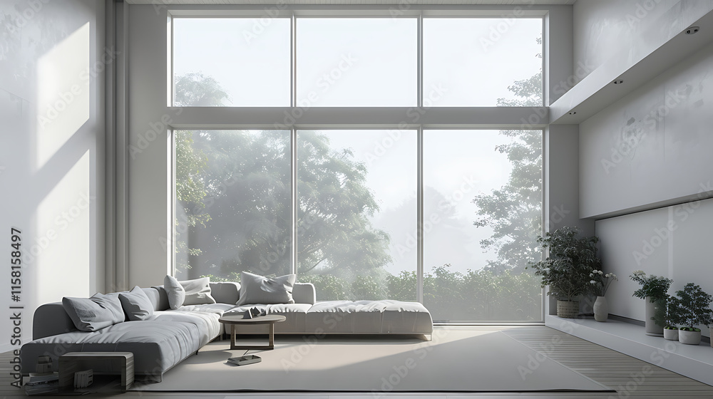 Fototapeta premium Modern airy living room interior