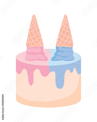 gender reveal baked cake