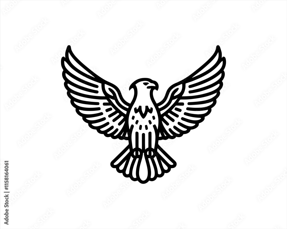 Eagle Logo Design Vector Template. Black and white silhouette eagle vector illustration. Eagle Logo Design Vector Template. Black and white silhouette eagle vector illustration.