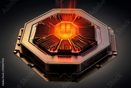 36 a diagram of a computer cpu with radiative heat transfer from photo