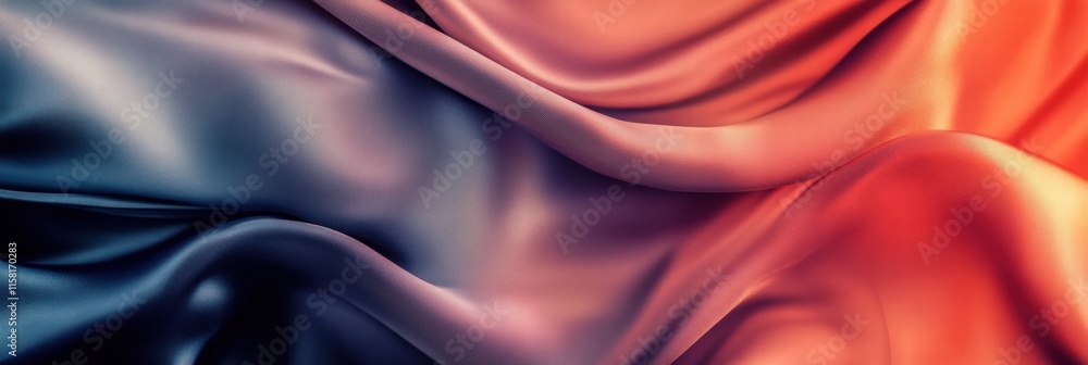 Obraz premium Luxurious silk fabric drapes in rich colors with ample space for design or text placement suitable for various uses. Generative AI