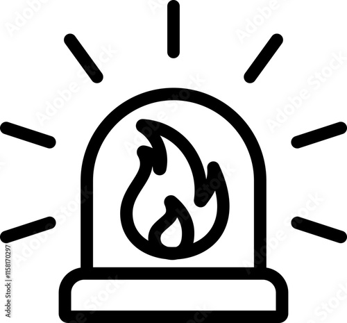 Fire Siren Line Icon