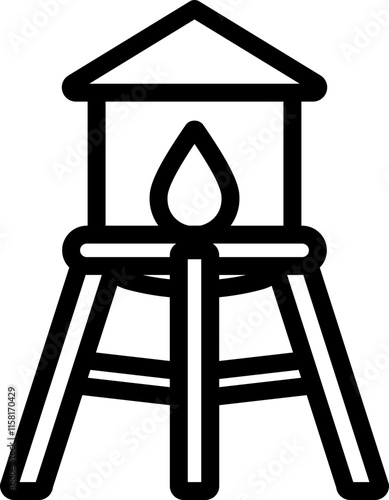 Water Tower Line Icon
