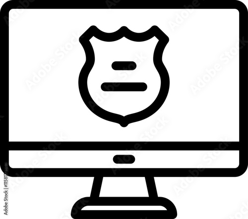 Online Police Line Icon