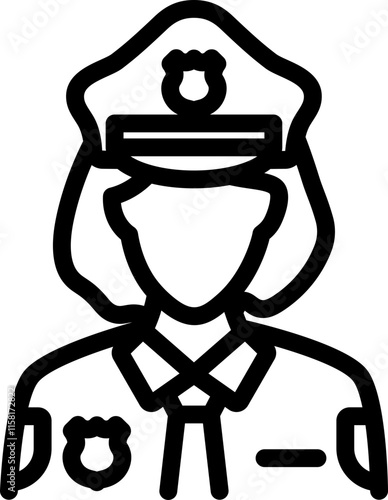 Policewoman Line Icon