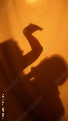 Wallpaper Mural Mother playing with her baby in the shadows theater, mom and child together at home. Mother's daily routine, motherhood duties. Silhouettes in vertical shot, unrecognizable people Torontodigital.ca