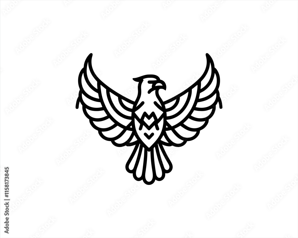 Eagle Logo Design Vector Template. Black and white silhouette eagle vector illustration. Eagle Logo Design Vector Template. Black and white silhouette eagle vector illustration.