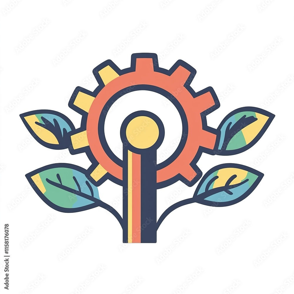 Creativity development icon, symbolizing the growth of creative ideas and innovation, isolated on a clean white background, showcasing a modern and minimalist design.