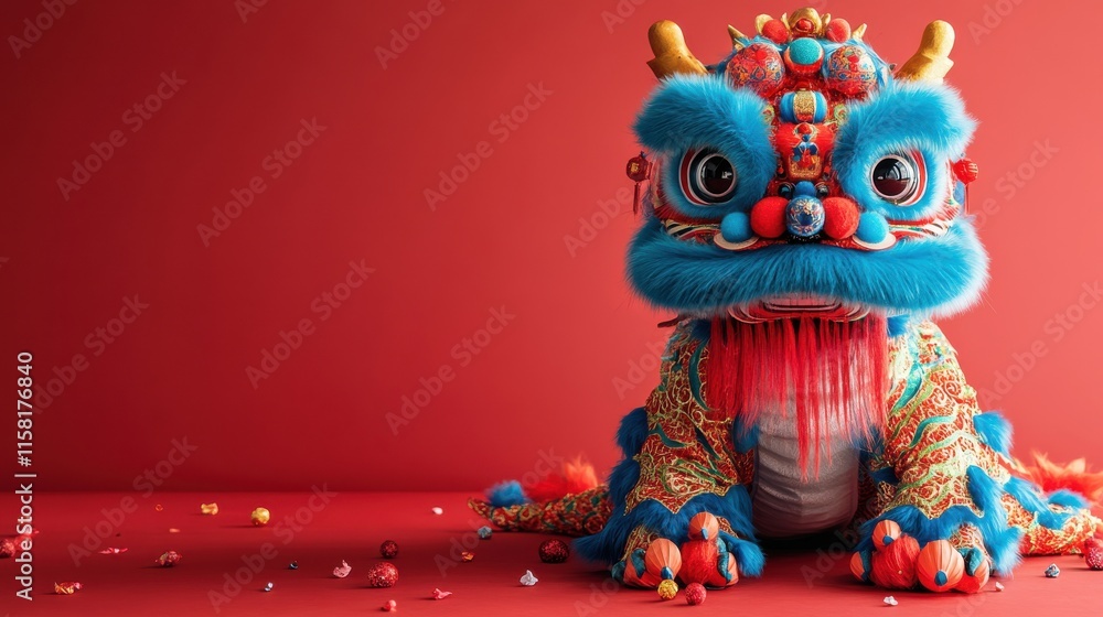 Celebrating chinese new year with festive dragon patterns vibrant background realistic photography Celebrating chinese new year with festive dragon patterns vibrant background realistic photography