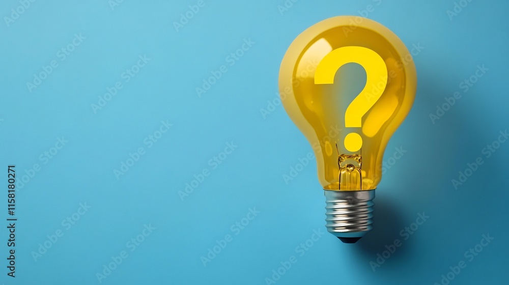 Illuminating Inquiry: A Question Mark Inside a Glowing Light Bulb Illuminating Inquiry: A Question Mark Inside a Glowing Light Bulb