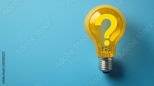 Illuminating Inquiry: A Question Mark Inside a Glowing Light Bulb