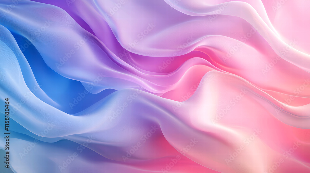 Fototapeta premium Soft pastel waves of fabric in gentle motion