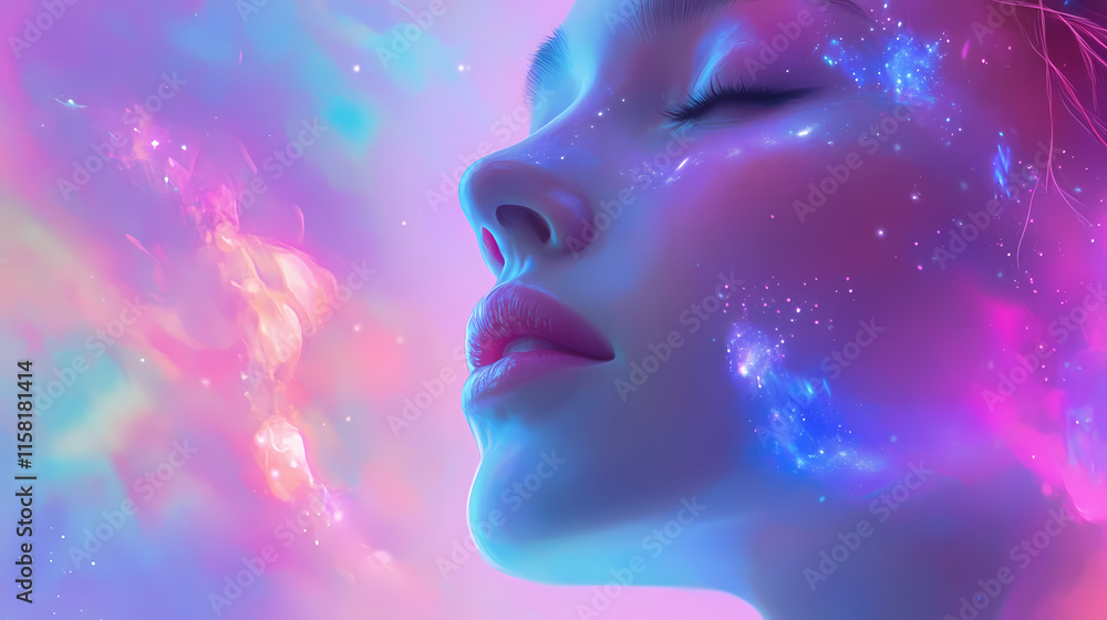 Aetherial luminescence: dreamy, ethereal glow, pastel colors, soft edges, cosmic elements. Aetherial. Illustration Aetherial luminescence: dreamy, ethereal glow, pastel colors, soft edges, cosmic elements. Aetherial. Illustration