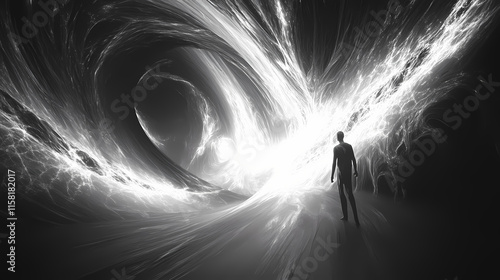 Aetherial warp: a celestial dance of light and space generative ai. Aetherial. Illustration photo