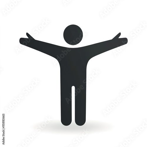 Human icon, designed in a simple and modern style, isolated on a clean white background. This minimalist representation symbolizes humanity, people, and general concepts of human figures.