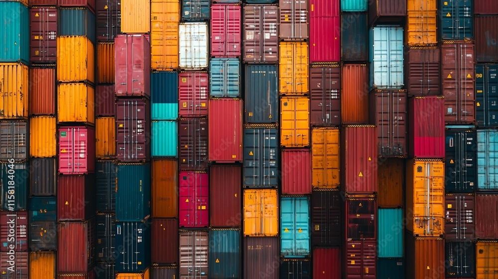 Fototapeta premium Colorful Cargo Containers
