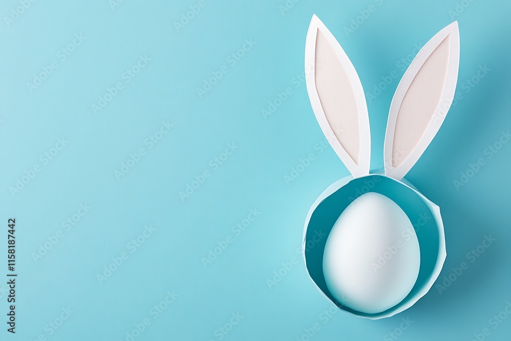 Fototapeta premium Minimalist Easter background with an egg cutout,