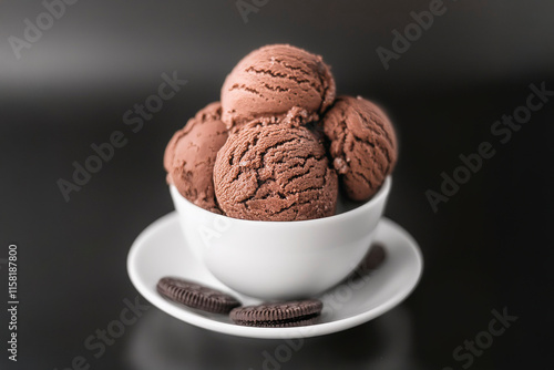 chocolate ice cream with cookies.