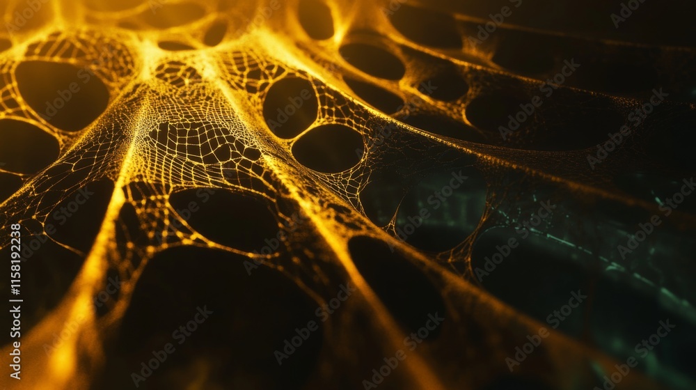 Naklejka premium Abstract Futuristic Neural Network and Energy Flow Digital Artwork