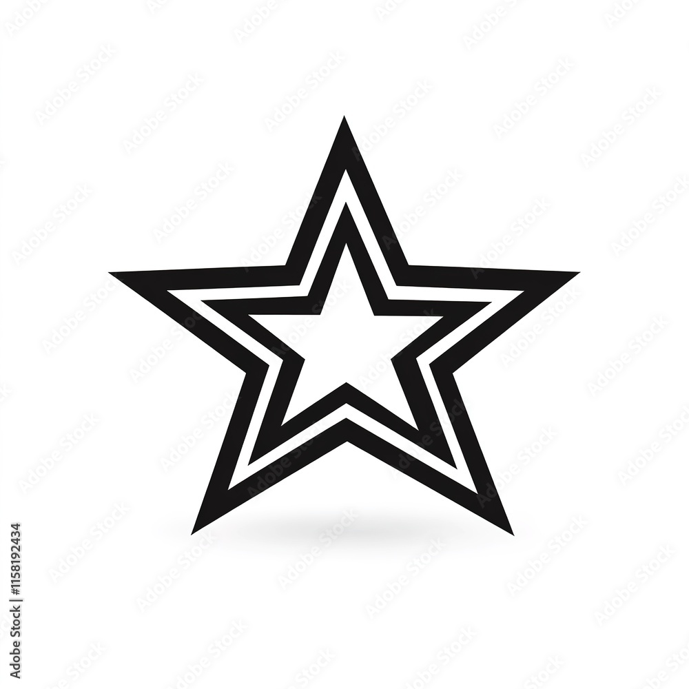 Minimalistic star icon isolated on a clean white background, featuring a sleek and modern design. Ideal for ratings, achievements, or decorative purposes, providing a versatile and professional Minimalistic star icon isolated on a clean white background, featuring a sleek and modern design. Ideal for ratings, achievements, or decorative purposes, providing a versatile and professional