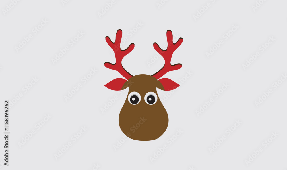 Rudolph Illustrator Vector - Festive Reindeer Design for Christmas Projects Rudolph Illustrator Vector - Festive Reindeer Design for Christmas Projects