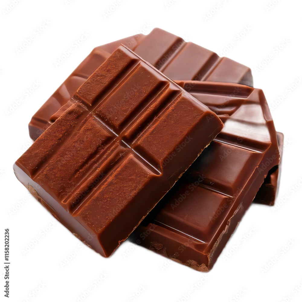 chocolate pieces isolated on white background chocolate pieces isolated on white background