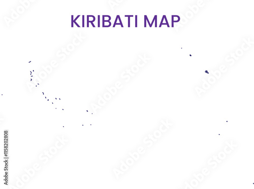 High detailed map of Kiribati. Outline map of Kiribati. Oceania